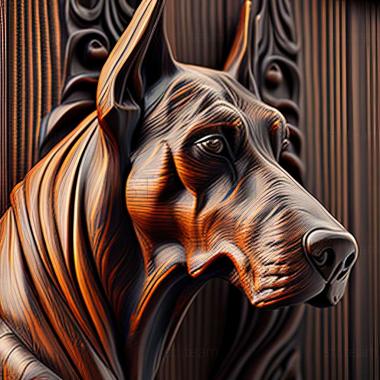 3D model Doberman dog (STL)